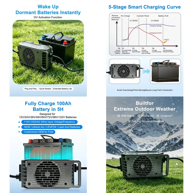 Electric Surfboard Battery Charger - LNLEE LN1500W 48V 25A Легкое портативное